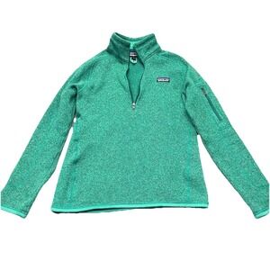 Patagonia Better Sweater Fleece 1/4 Zip Green Outdoor Women's Size Medium